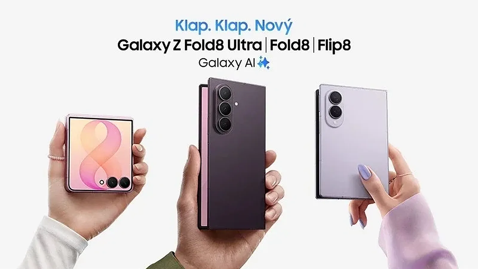 Samsung má tři nové skládačky. Galaxy Z Fold8 Ultra, Fold8 a Flip8 míří na úplně jiné uživatele